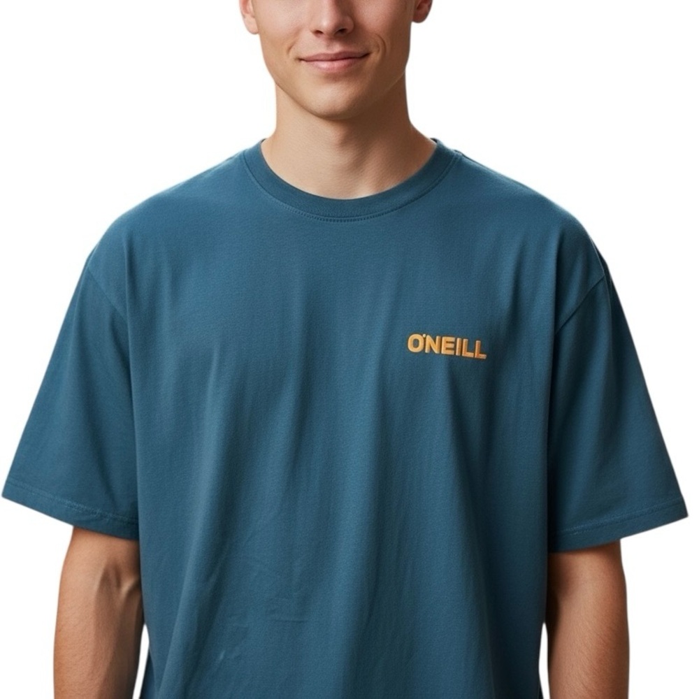 O'Neill Surf Blue Short Sleeve Tee Casual Crew Neck Palm Tree Graphic Size XL